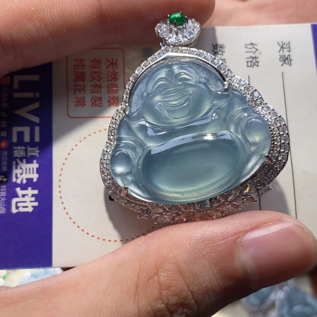 翡翠银S925镶嵌颈饰翡翠