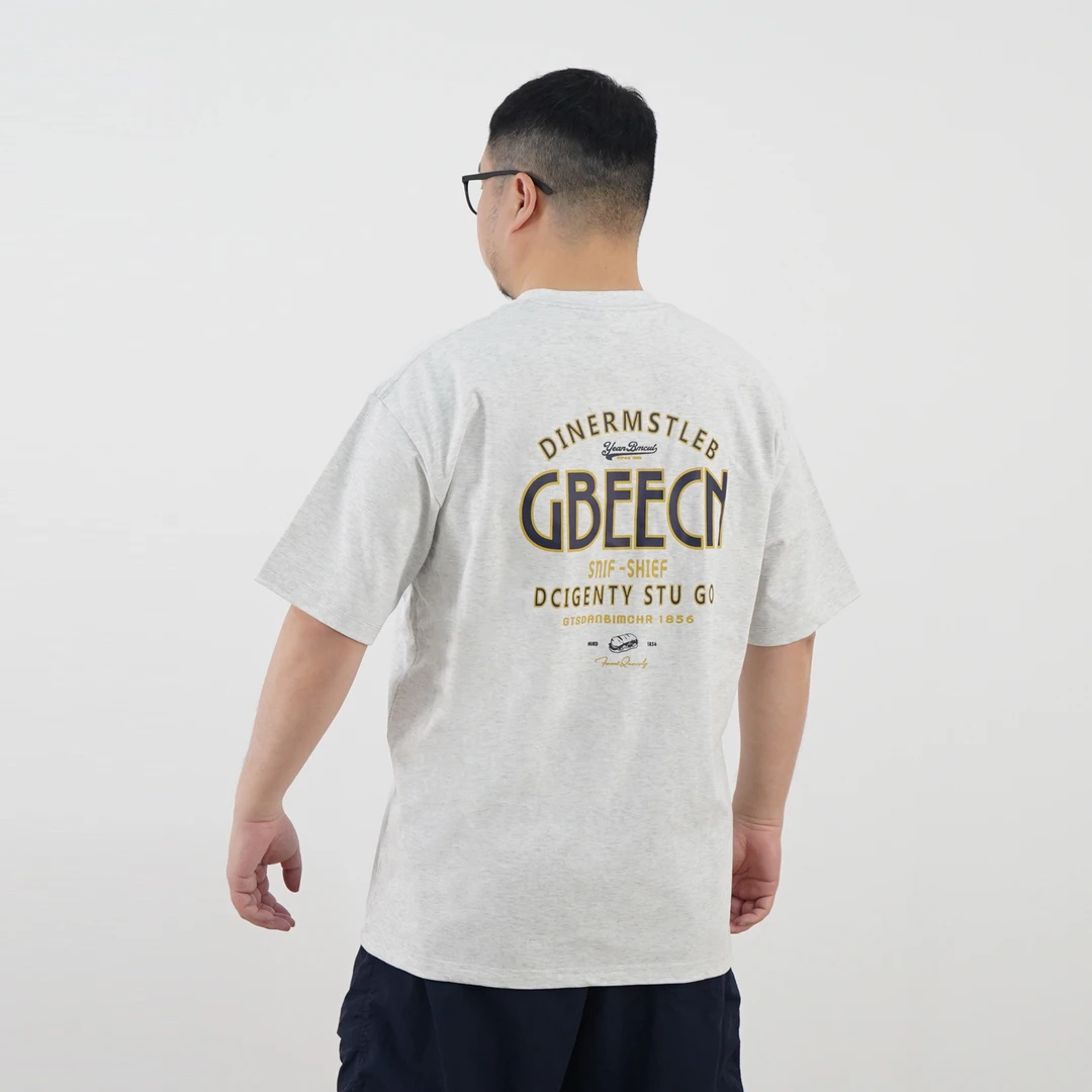 纯棉全棉。25夏季新品男士短袖圆领宽松休闲半袖印花T恤27-T1012