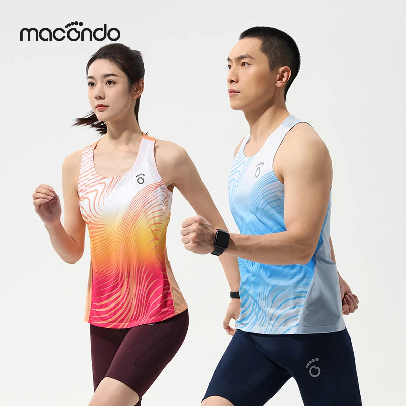 马孔多飞天跑步背心男女吸湿速干透气轻量训练竞速马拉松运动T恤