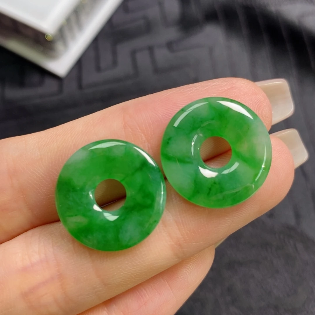 未镶嵌翡翠耳饰新货甜甜圈