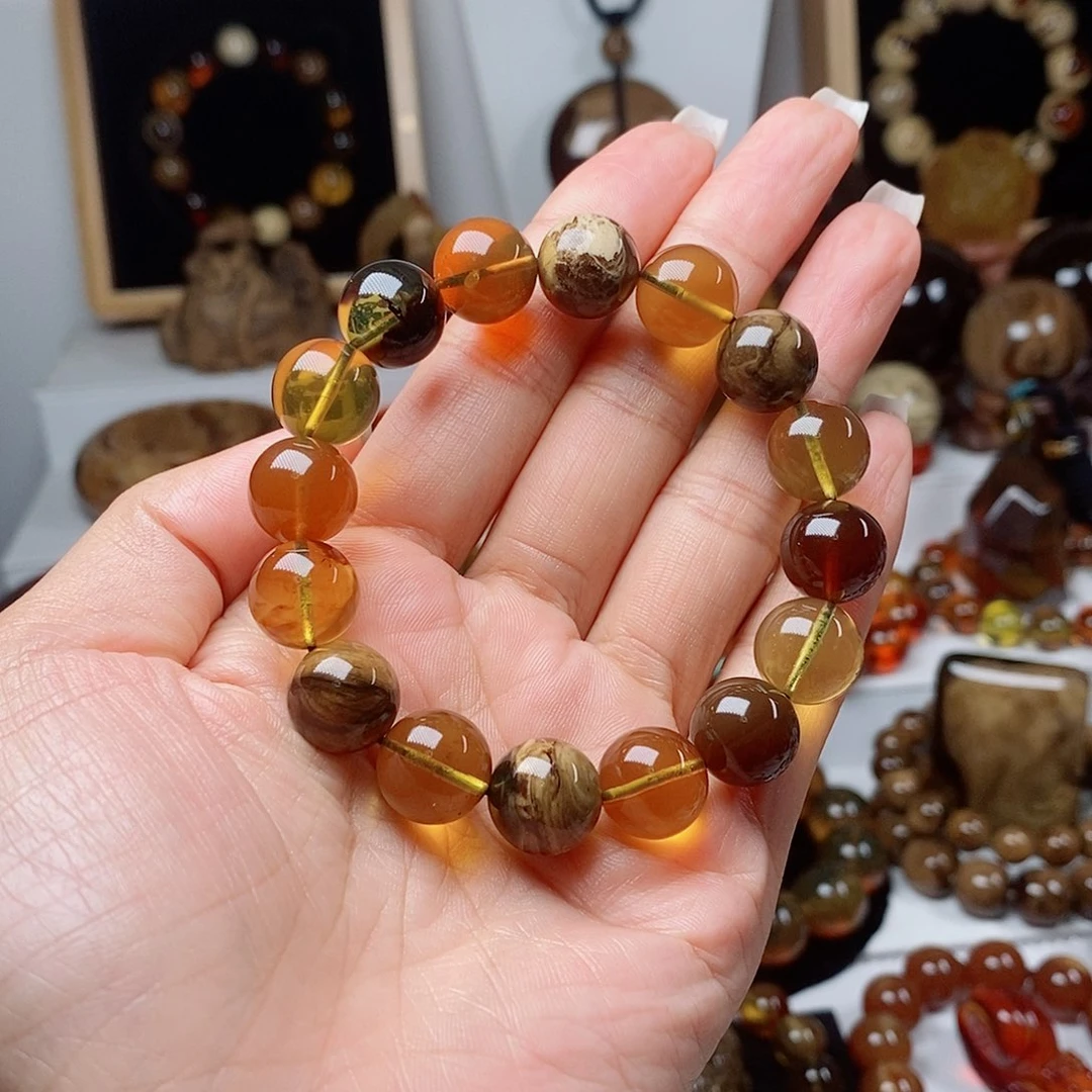 琥珀未镶嵌手串多宝
