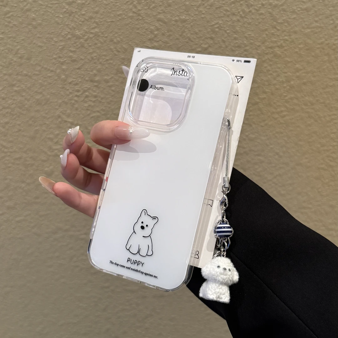 飞虎胜线条小狗狗适用iPhone16大孔手机壳13华为vivo小米15oppo套