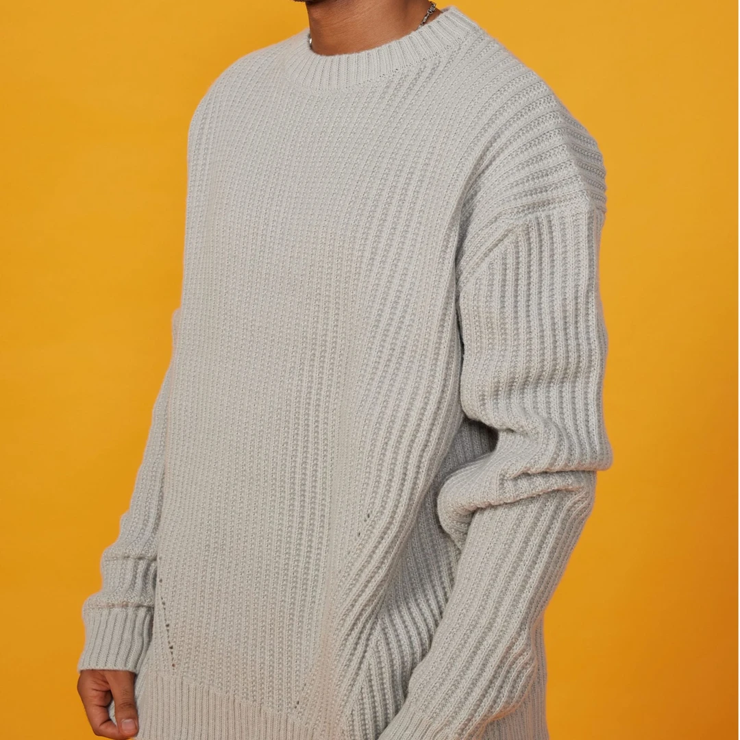 秋冬宽松休闲风百搭套头加厚针织衫ins圆领韩版潮流毛衣男