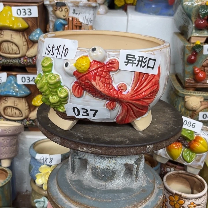 紫砂花盆粗陶材质多肉花盆