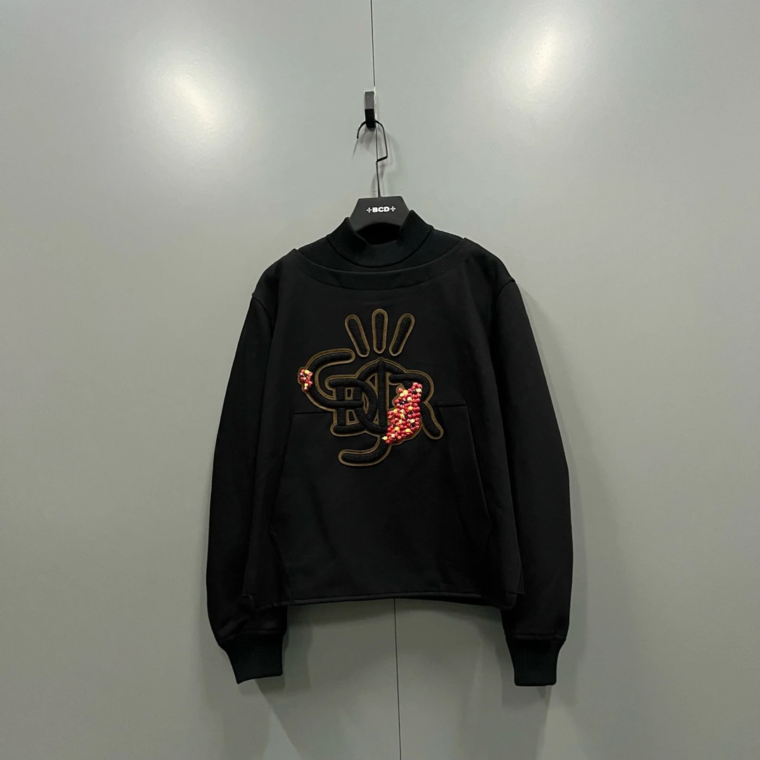 未使用 DIOR/迪奥 (ll) 刺绣logo图案卫衣 48码/008764