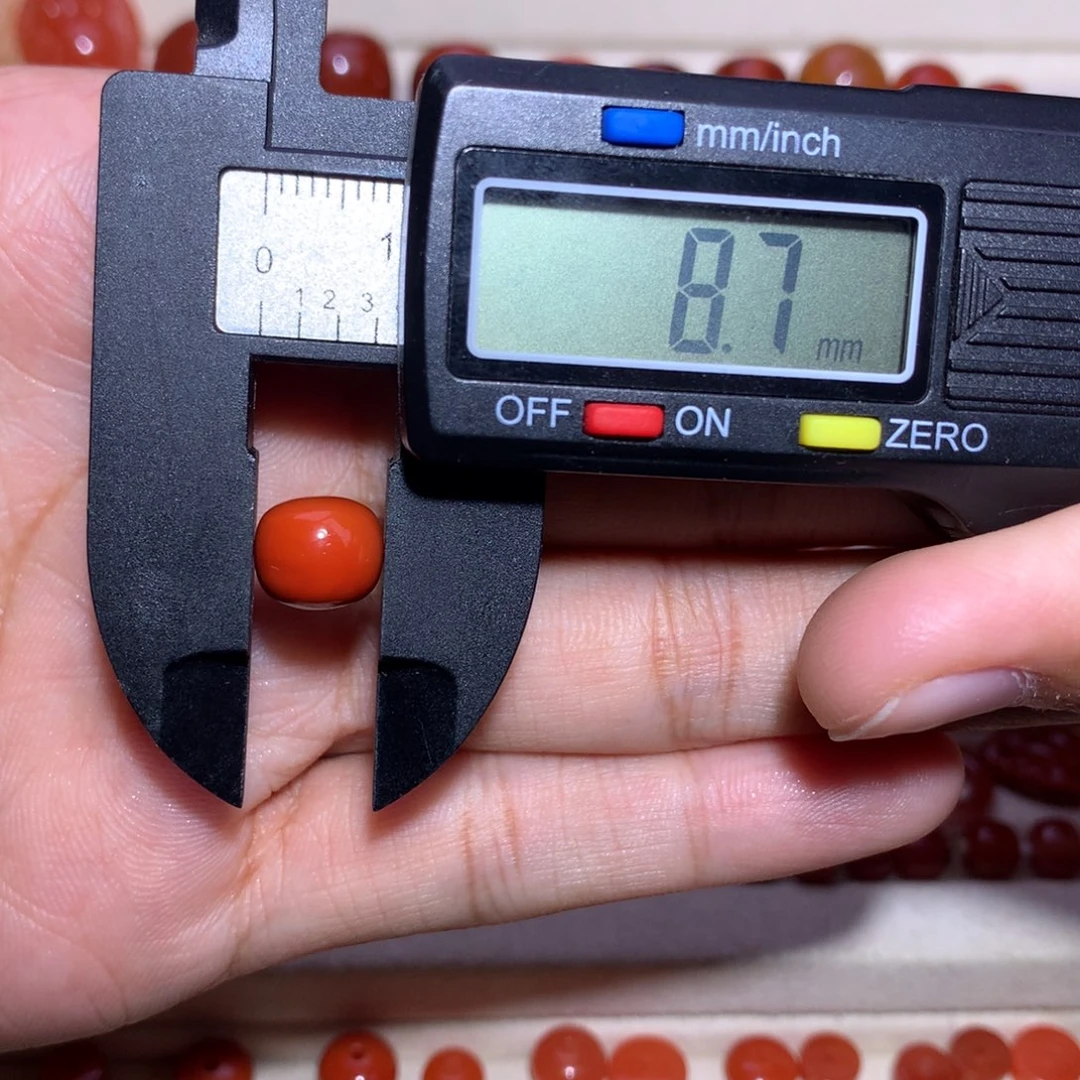 南红玛瑙未镶嵌瓦西满肉柿子老型8.8×7.7微