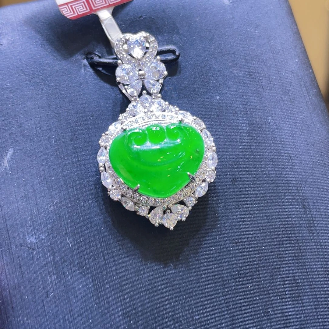 翡翠银S925镶嵌颈饰