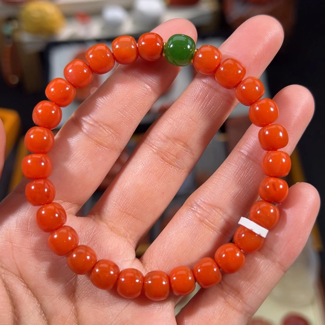 南红玛瑙未镶嵌老型手串7+
