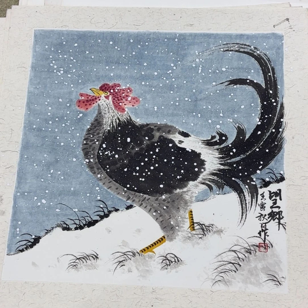 国画38花鸟卡纸艺
