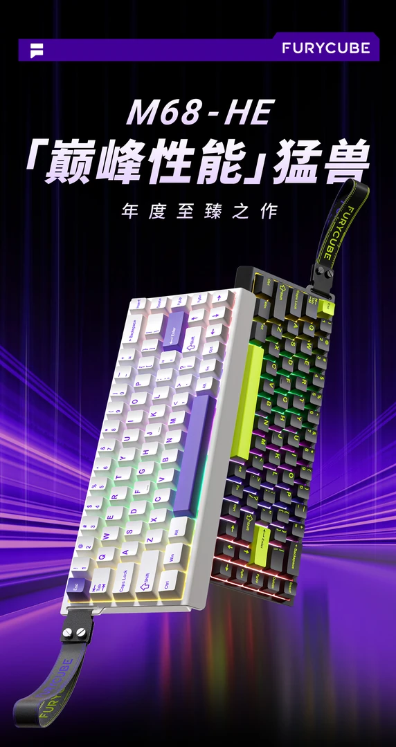 Echoami Ami68HE磁轴键盘客制化电竞游戏机械键盘全键RGB