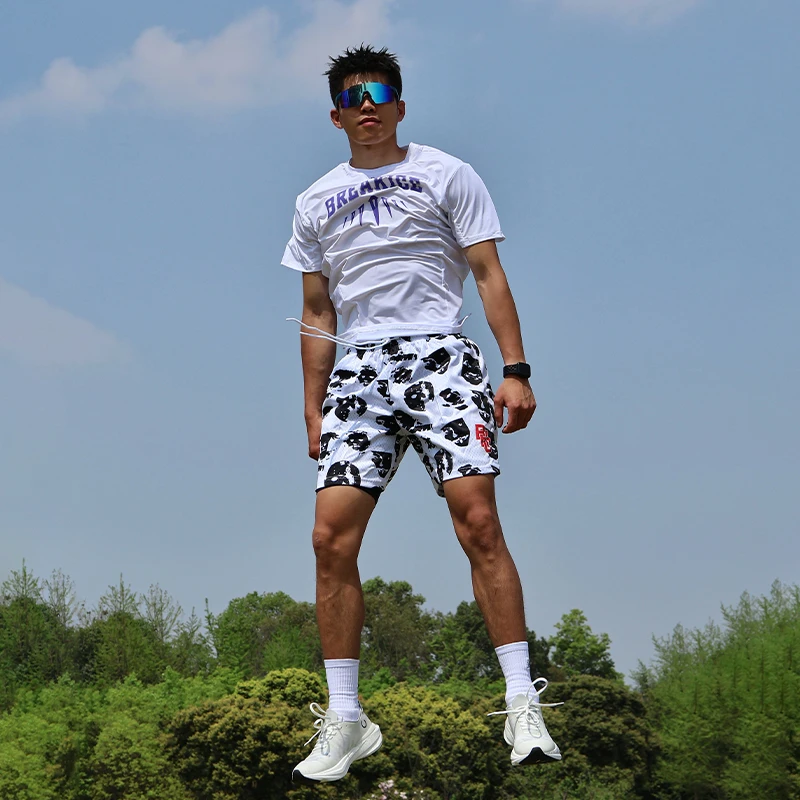 BKCXZICE爪痕美式运动T恤男凉感速干防晒跑步健身篮球训练短袖夏