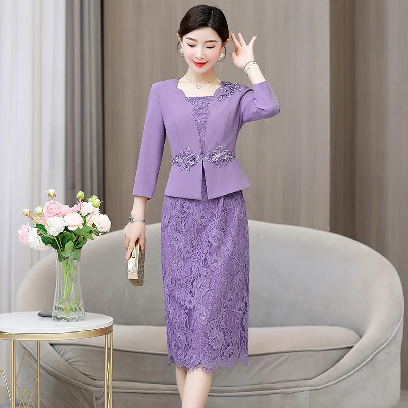 新国风婚宴装礼服裙秋季新款重工绣花气质优雅喜婆婆连衣裙洋气时