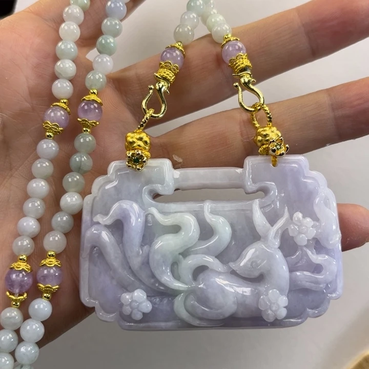 翡翠吊坠(赠链)未镶嵌代编织