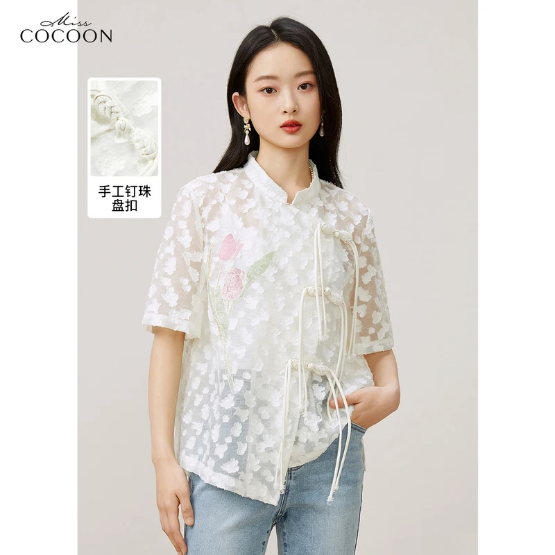 missCOCOON温柔风夏装法式轻熟风短外套0140
