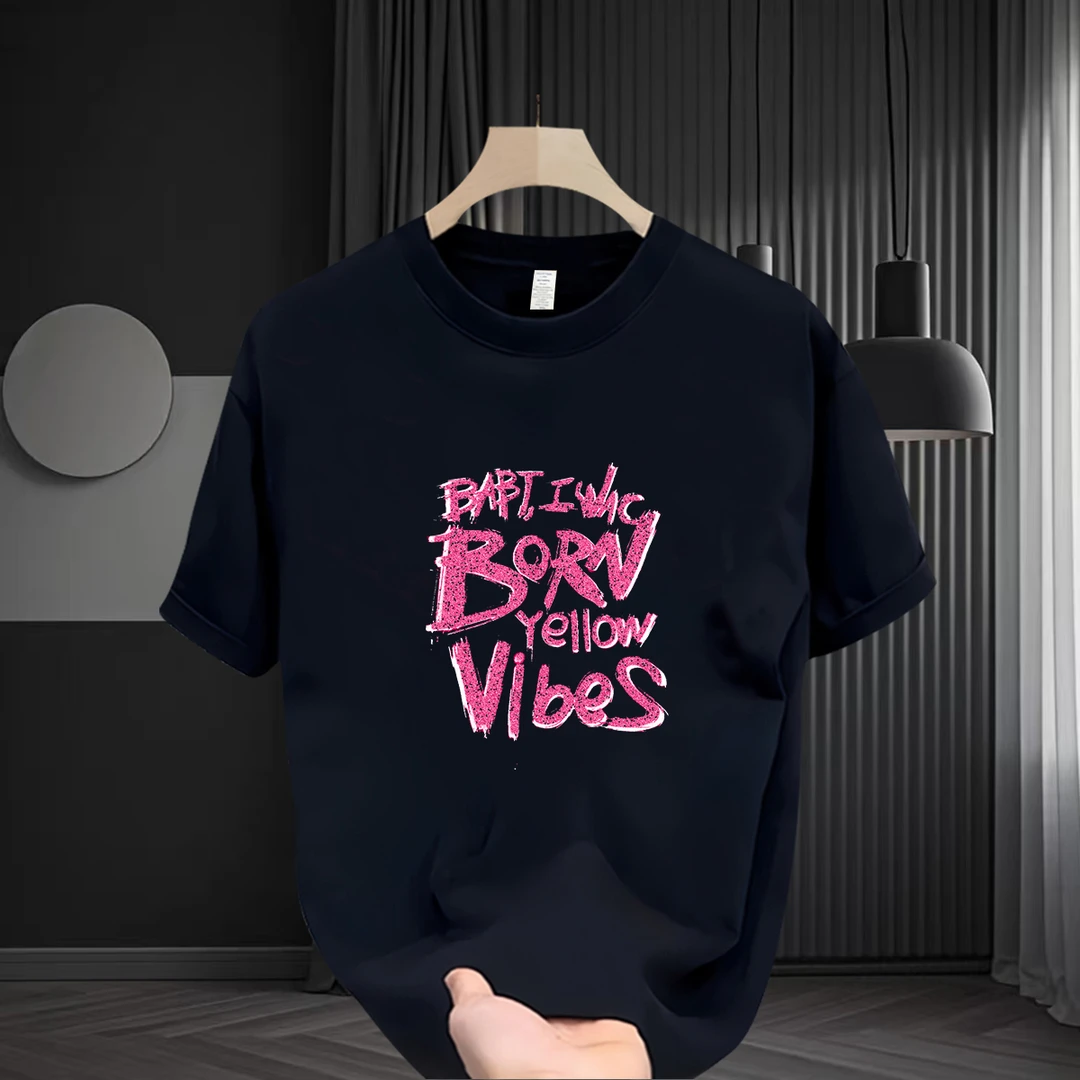 潮牌短袖t恤男2026夏季新款大码半袖宽松圆领高级感男装印花上衣