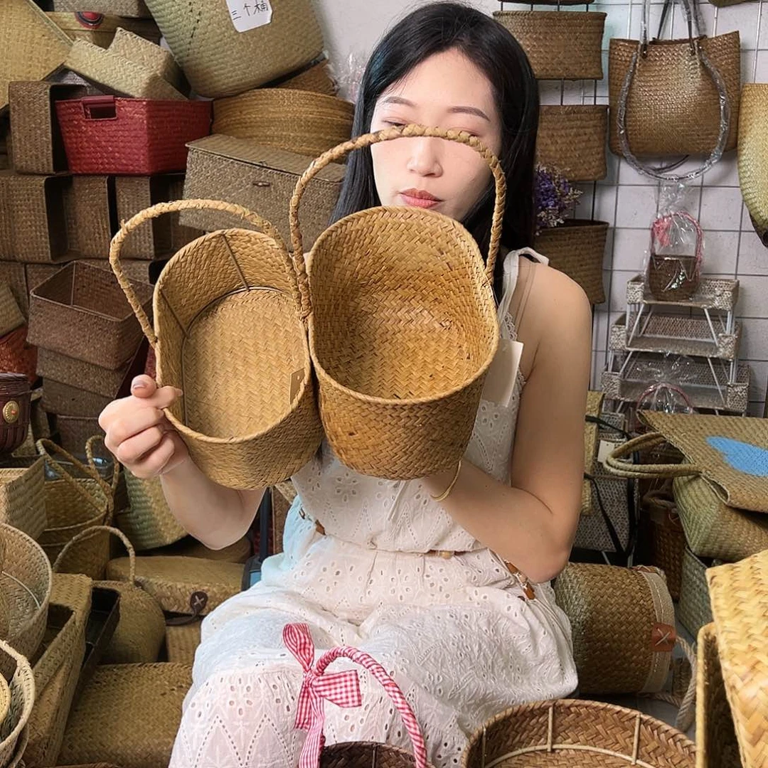 编织带草编包/草编收纳盒微瑕疵