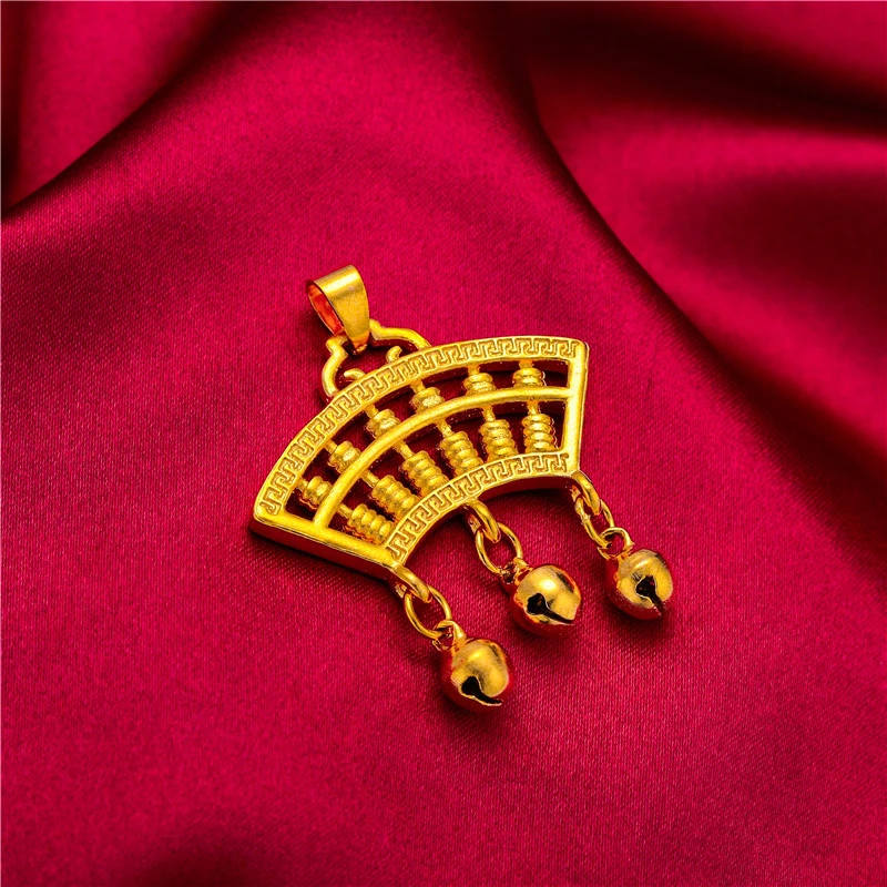 合金手镯 高版本520号铃铛算盘手工打造金色手镯实心