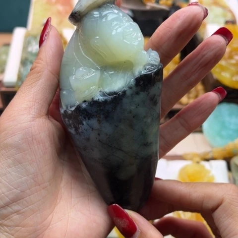 岫玉挂件未镶嵌手把件