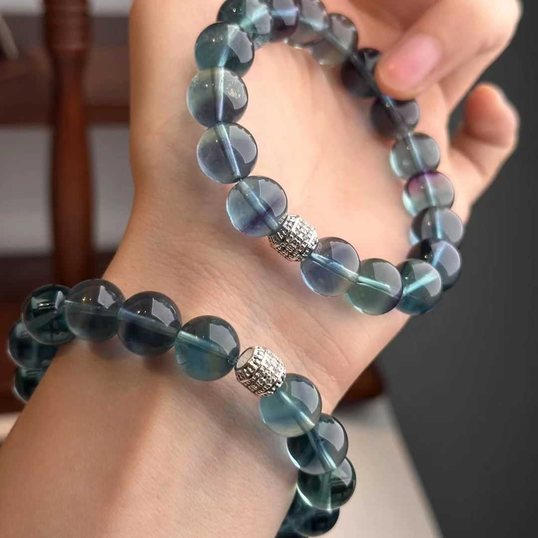 天然萤石设计款手串均微瑕多样性发其一Y29