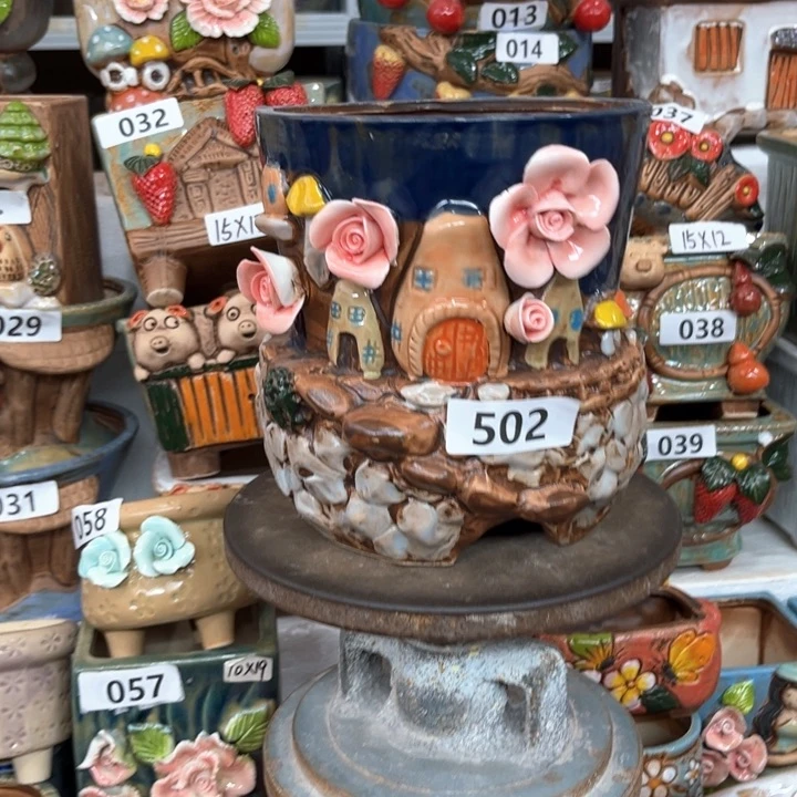 紫砂花盆粗陶材质多肉花盆