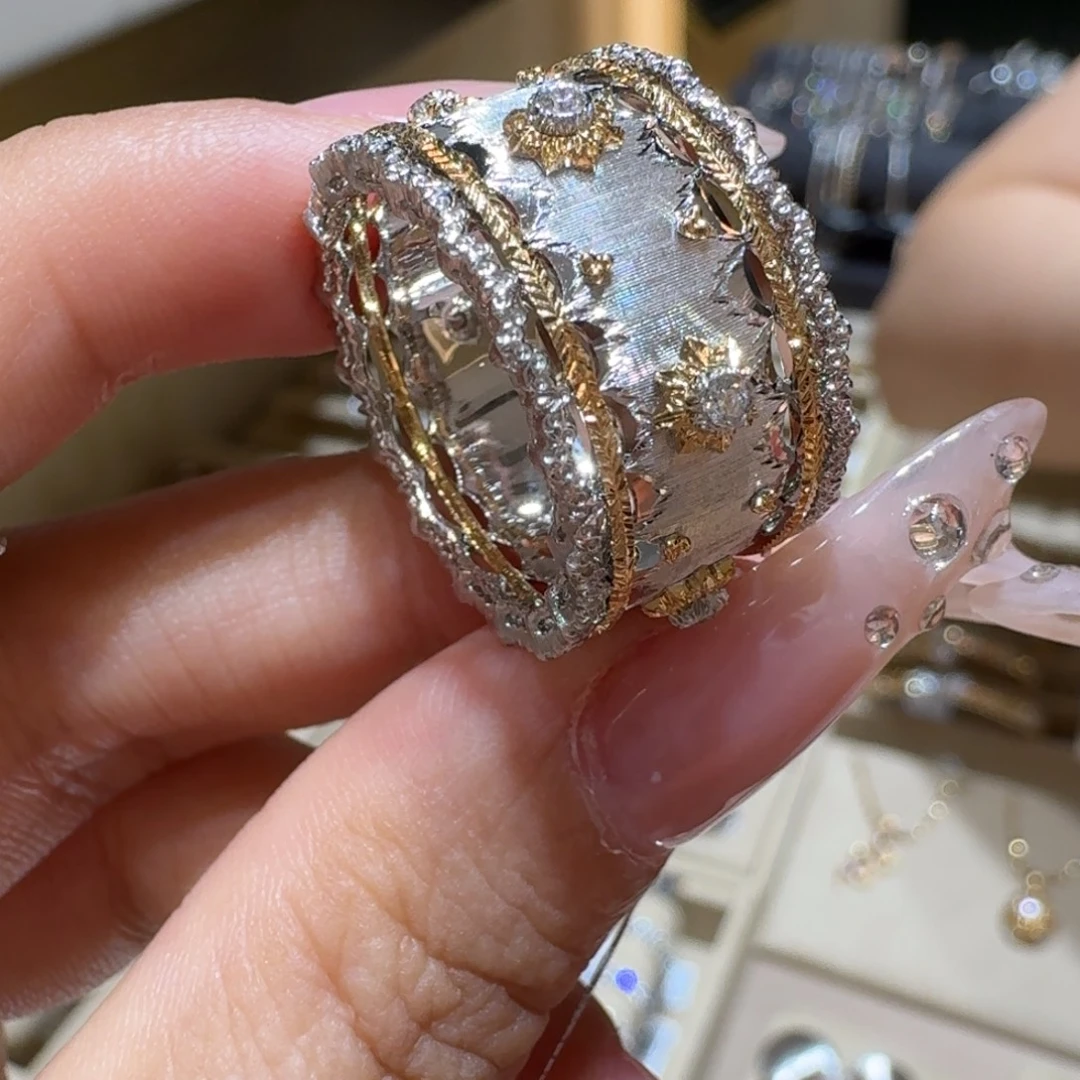 钻石戒托18K金镶嵌