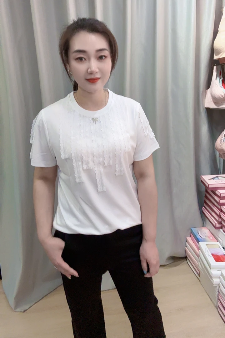 606夏季新款时尚短袖圆领冰爽宽松大版T恤长度62公分