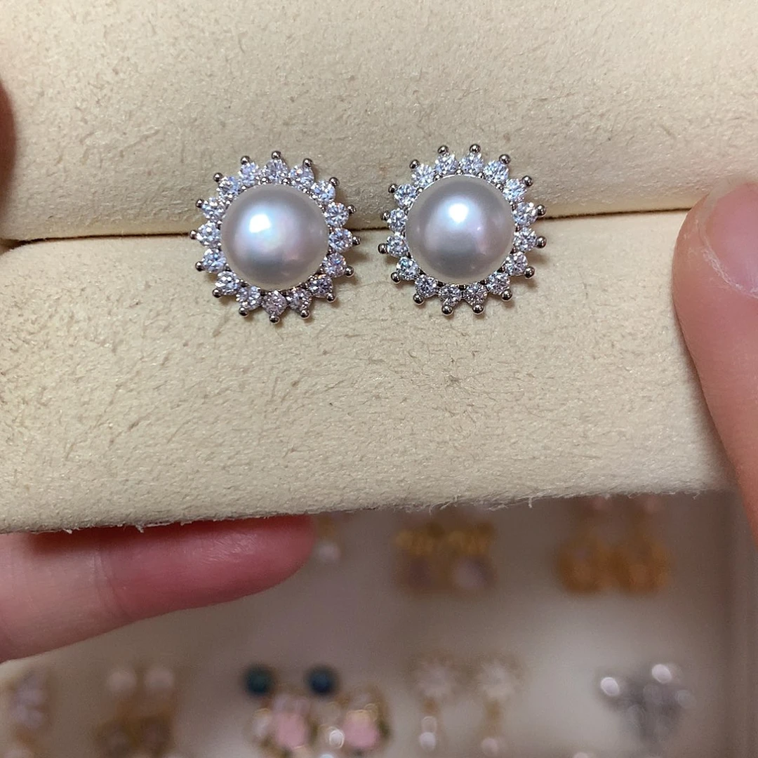 淡水珍珠耳饰合金