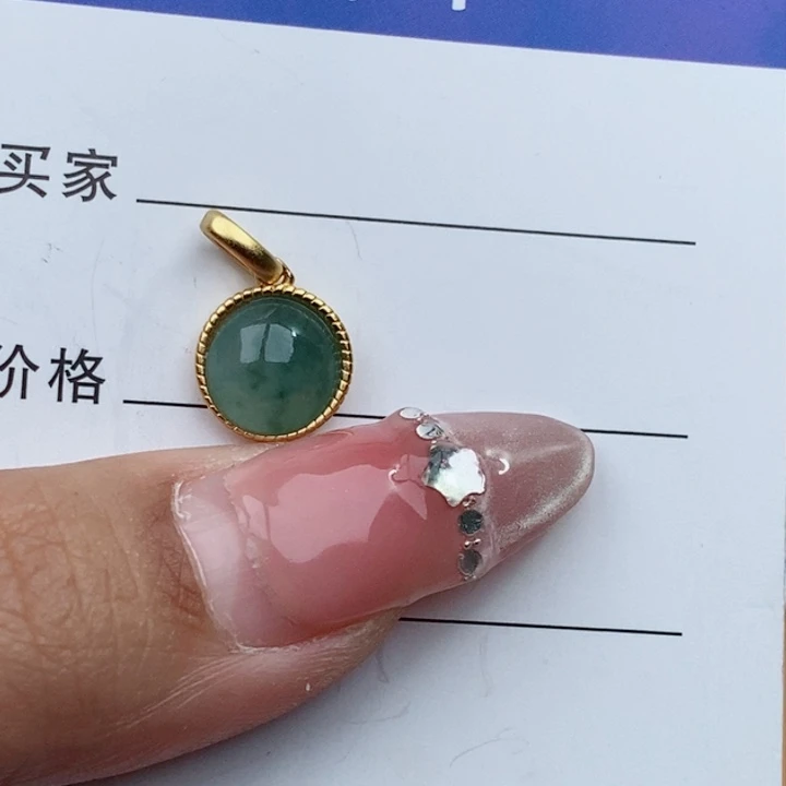 翡翠吊坠(不含链)银S925镶嵌蓝*11111