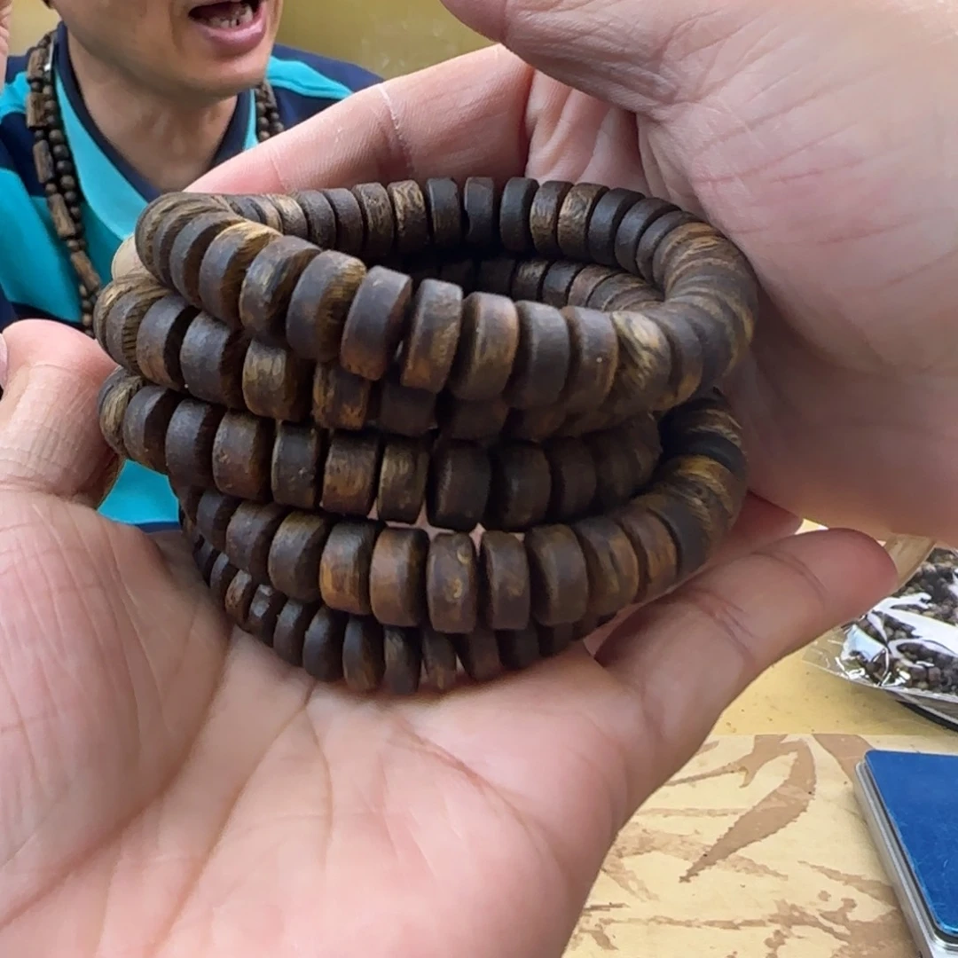 手串沉香多样性发1条算盘珠红骨高货10克