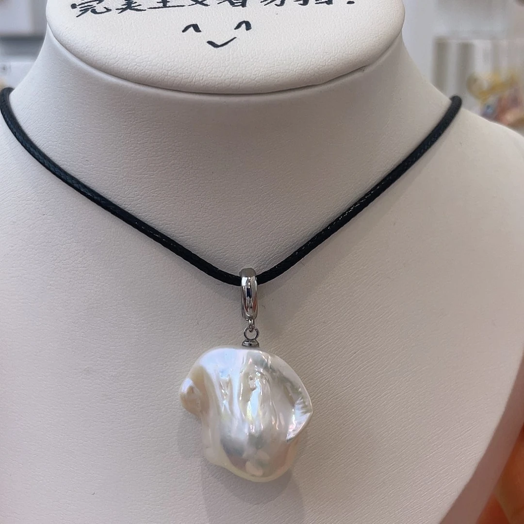 淡水珍珠天然珍珠巴洛克银S925镶嵌