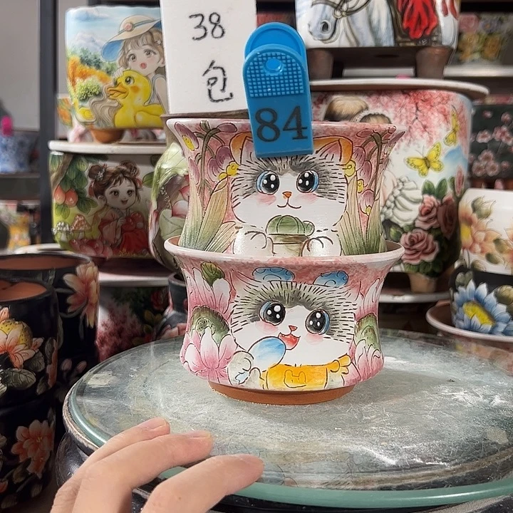 景德镇手绘花盆满38包邮