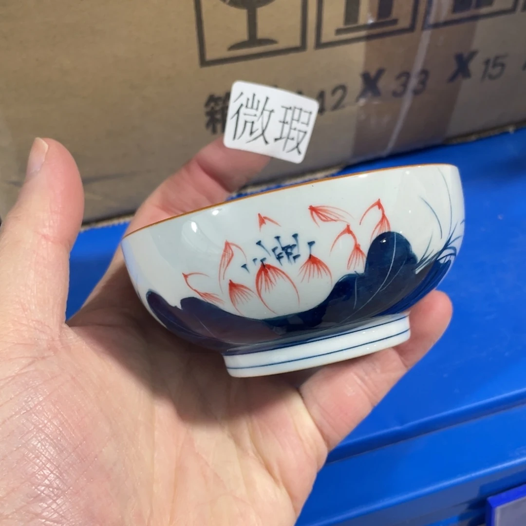 釉下手绘茶具微瑕