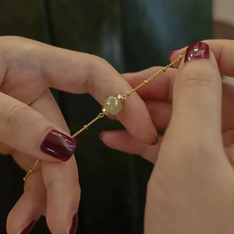 铜合金树脂手链 气质轻奢时尚百搭小众简约ins金手链206