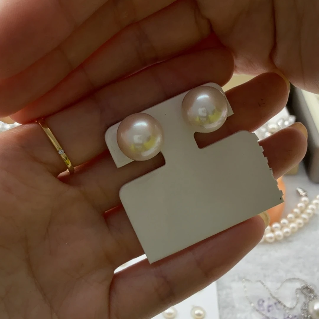 淡水珍珠耳饰18K金镶嵌