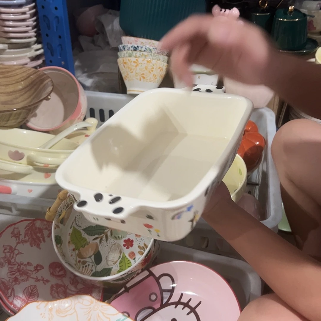瓷片熊猫烤盘一个微瑕