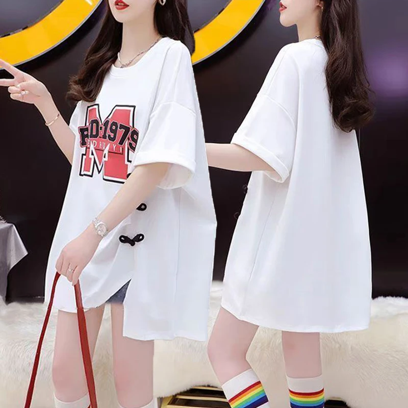 大码女装设计感纯棉短袖T恤女夏季新款韩版宽松百搭复古半袖上衣