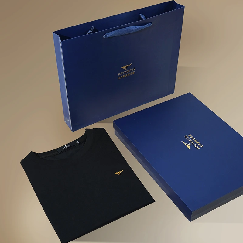 【618返场礼盒装】七匹狼圆领短袖T恤衫2025夏季新款男士舒适透气薄