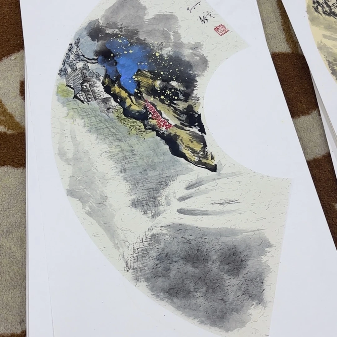 国画赵铁卡纸作品艺