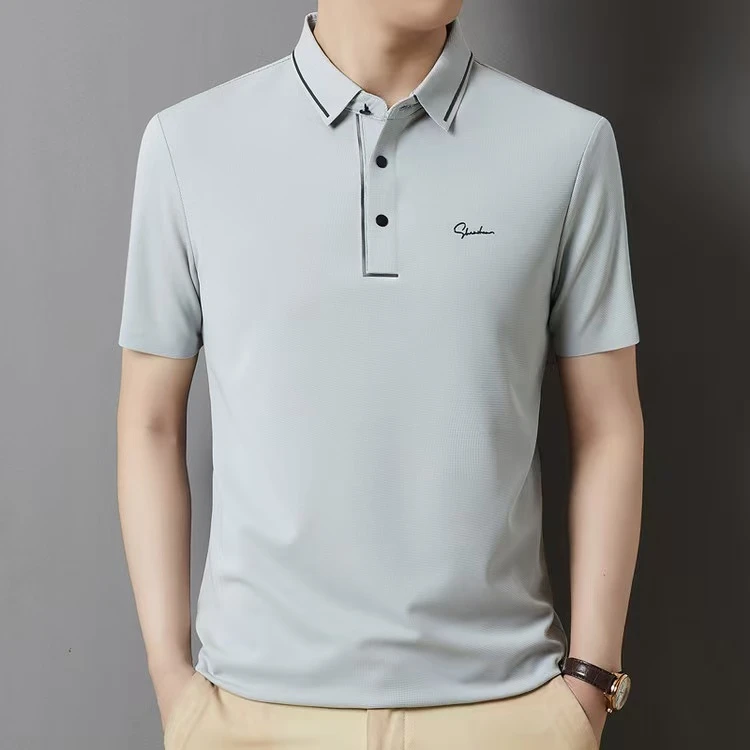 【麦琦甄选】夏季polo休闲薄款运动Polo衫标准型无痕纽扣男短袖