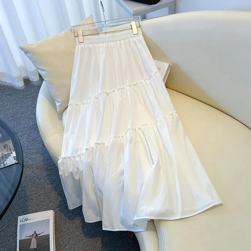 La Chapelle/无货大码芭蕾风不规则蓬蓬蛋糕半身中长裙仙女
