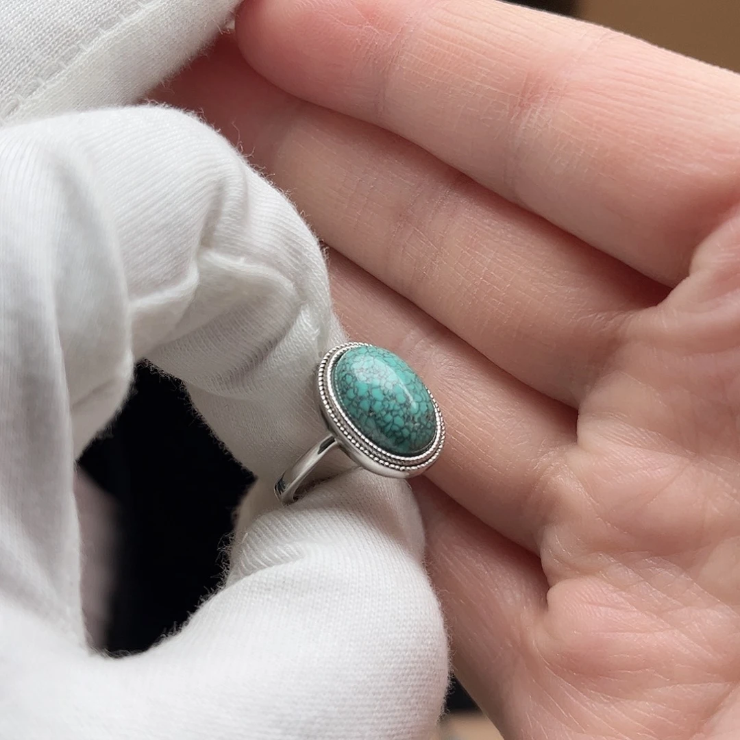 绿松石珠宝奇石银S925镶嵌