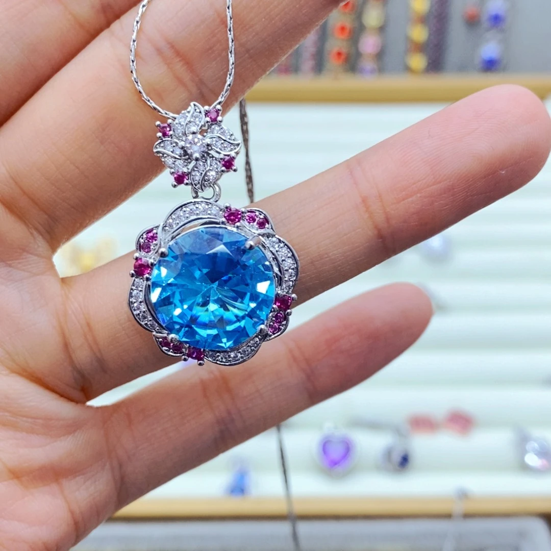 未镶嵌吊坠(赠链)海蓝宝石