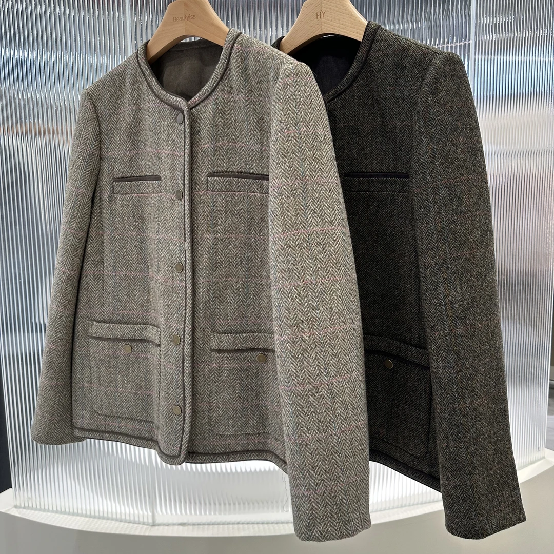 2025飞秒新品《英式复古》秋冬显瘦百搭复古英伦香风外套