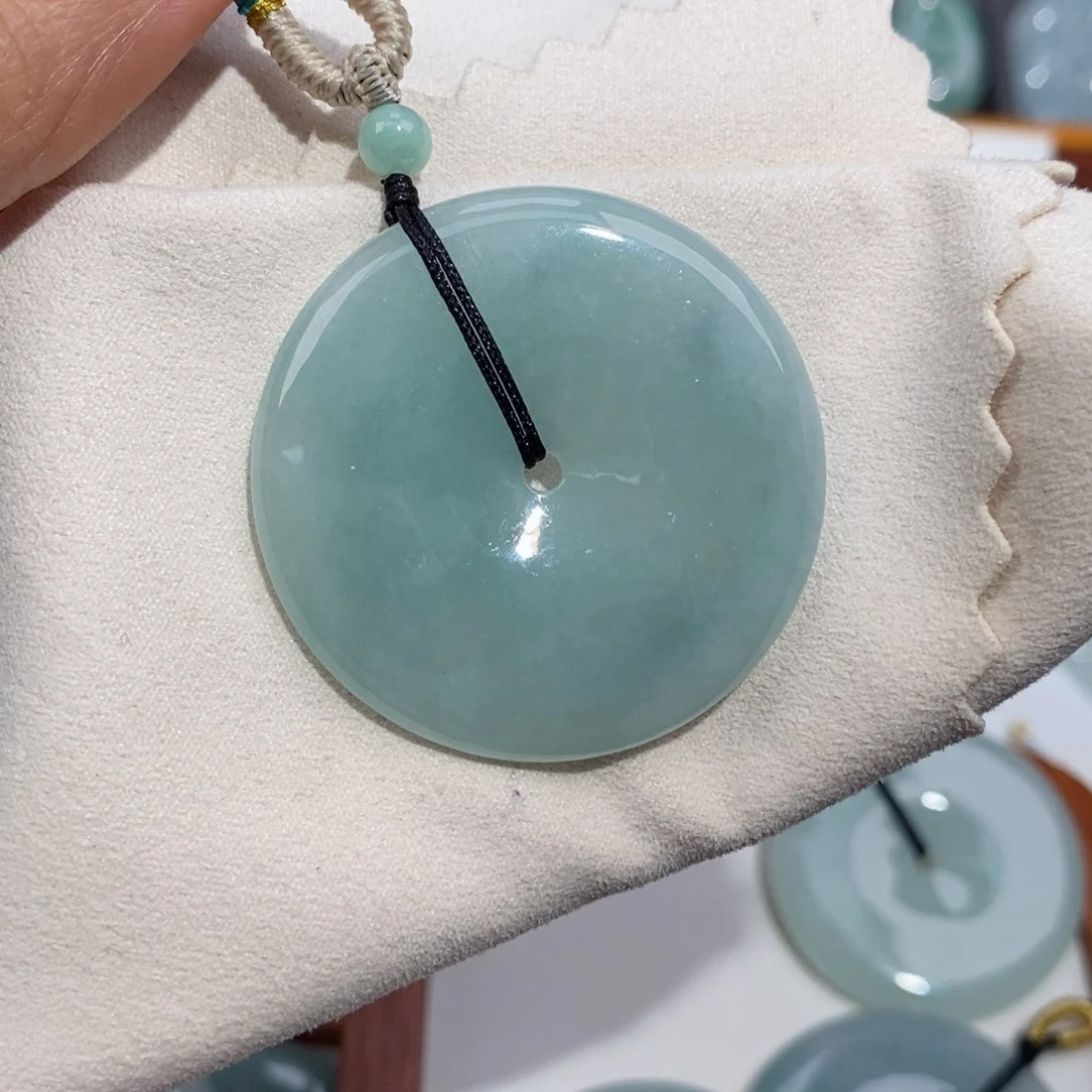 翡翠未镶嵌颈饰菜***玩平安扣吊坠 卡40