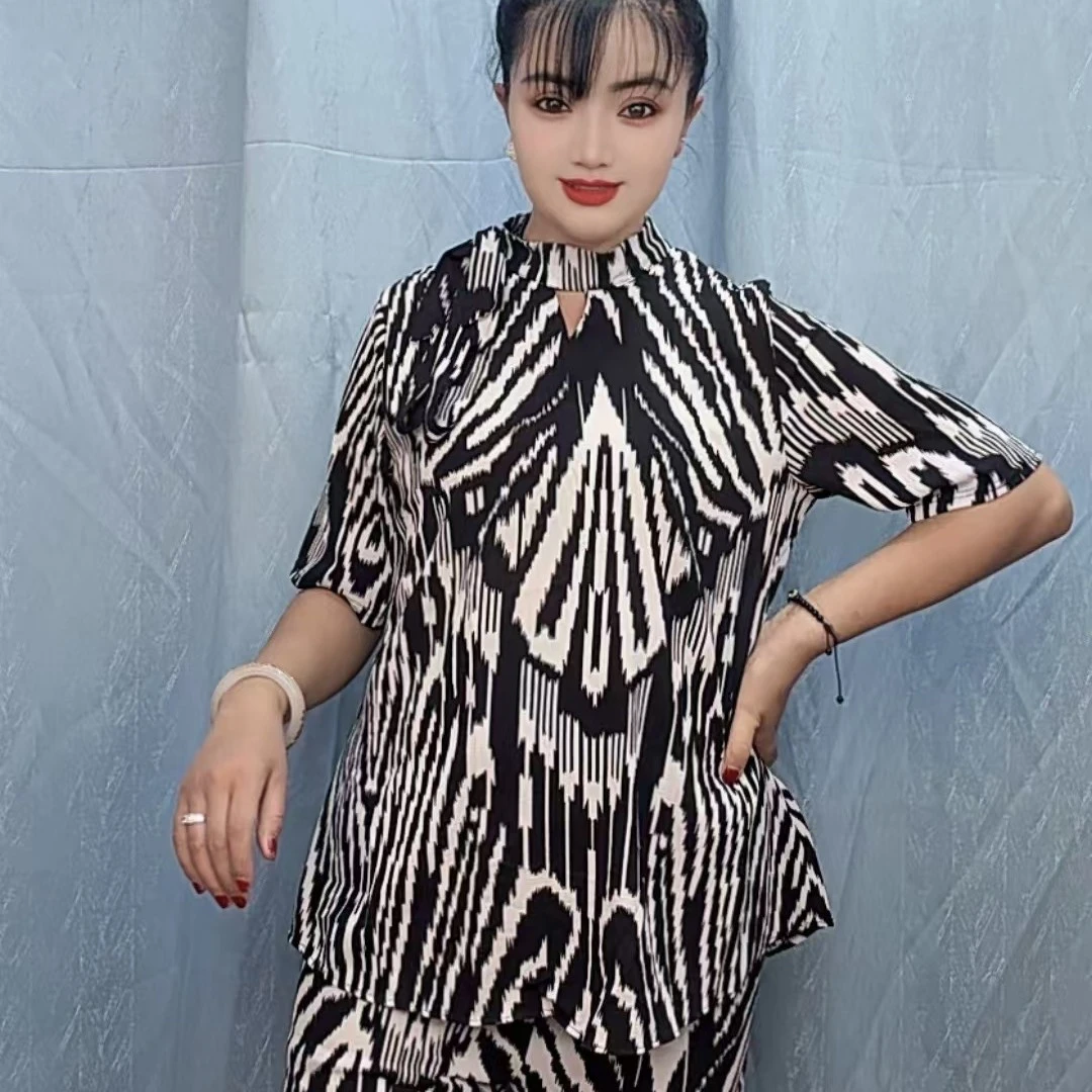 民族风中国风时尚宽松气质连衣裙套装休闲女装