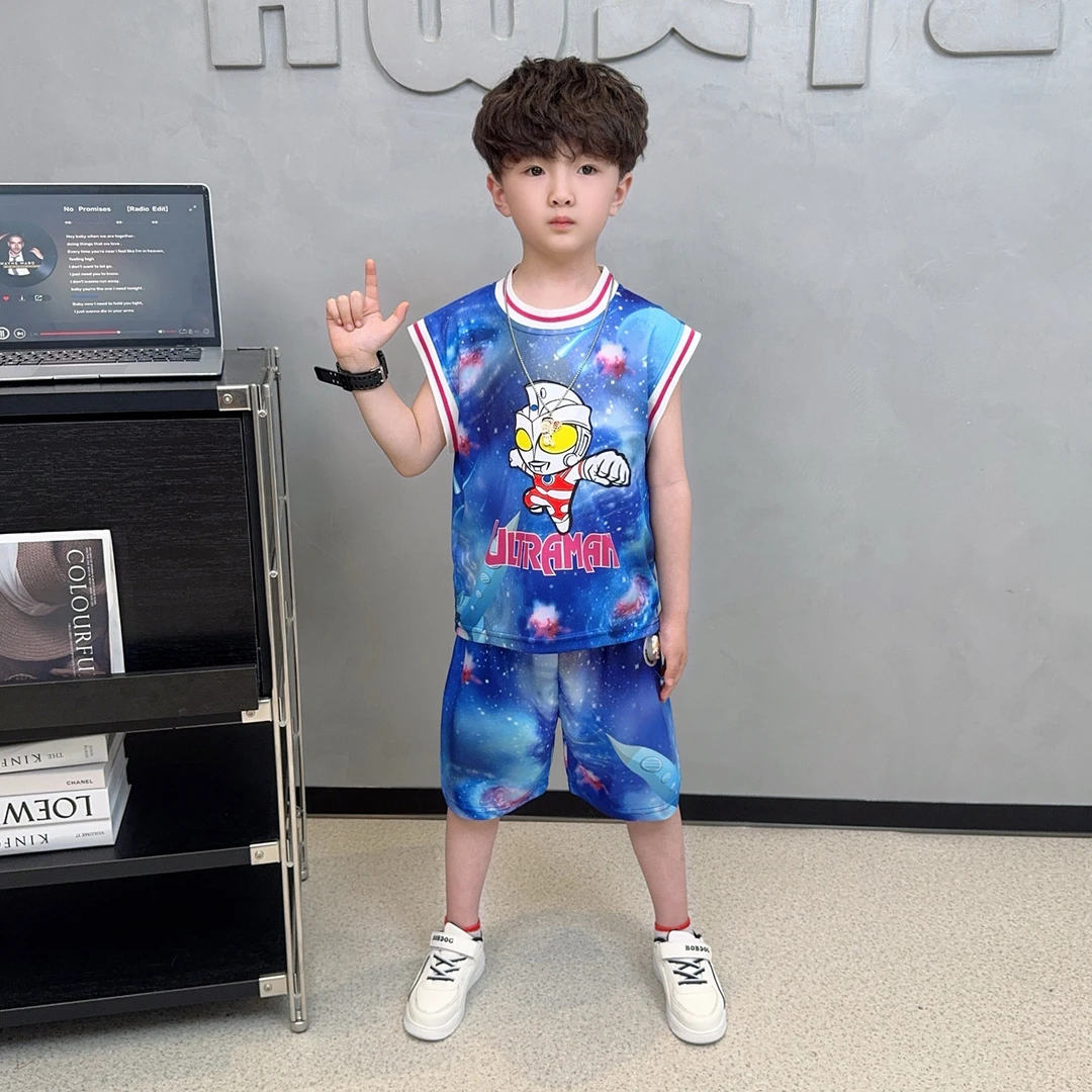 奥特曼衣服男童篮球服夏季两件套装速干训练球衣幼儿园宝宝运动潮