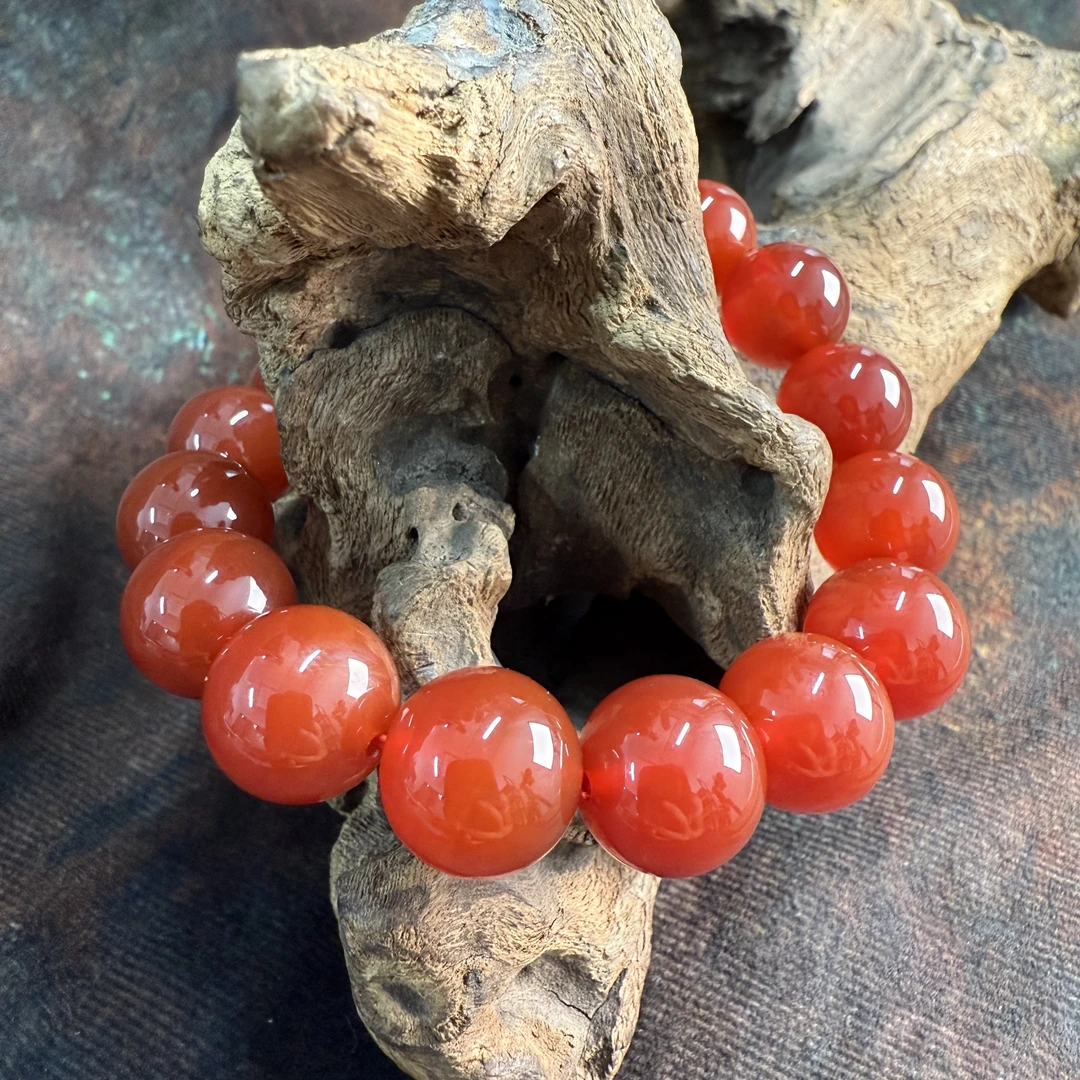 【巴铁专享】车厘子红玛瑙单圈手串14-15mm60g多样性发一