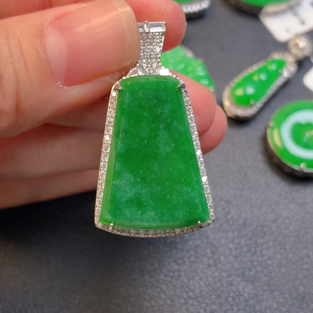 翡翠银S925镶嵌吊坠(不含链)