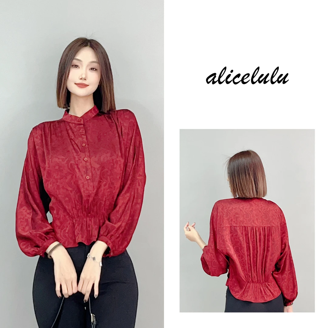 2 ALICE “热情似火”衬衫 复古显瘦 肌理提花 S2140933L