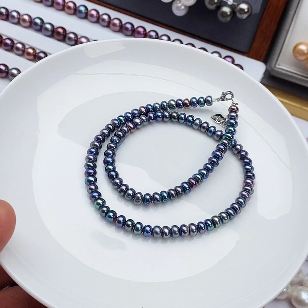 银S925镶嵌颈饰淡水珍珠